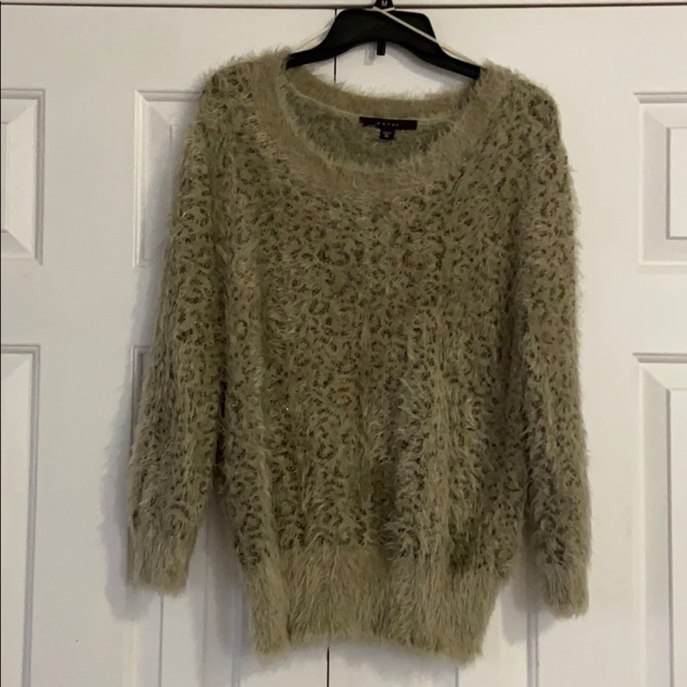 Animal Print Fuzzy Sweater